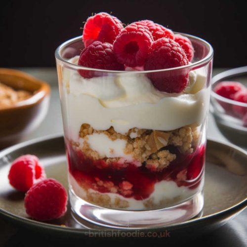 Scottish Cream Crowdie Cranachan in a glass