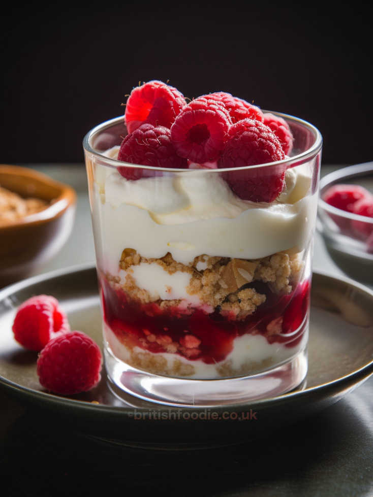 Scottish Cream Crowdie Cranachan in a glass