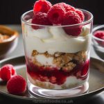 Scottish cream crowdie cranachan dessert in a cup