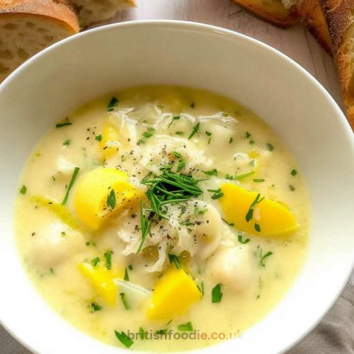 mary berry cullen skink soup with leeks and potatoes with crusty bread