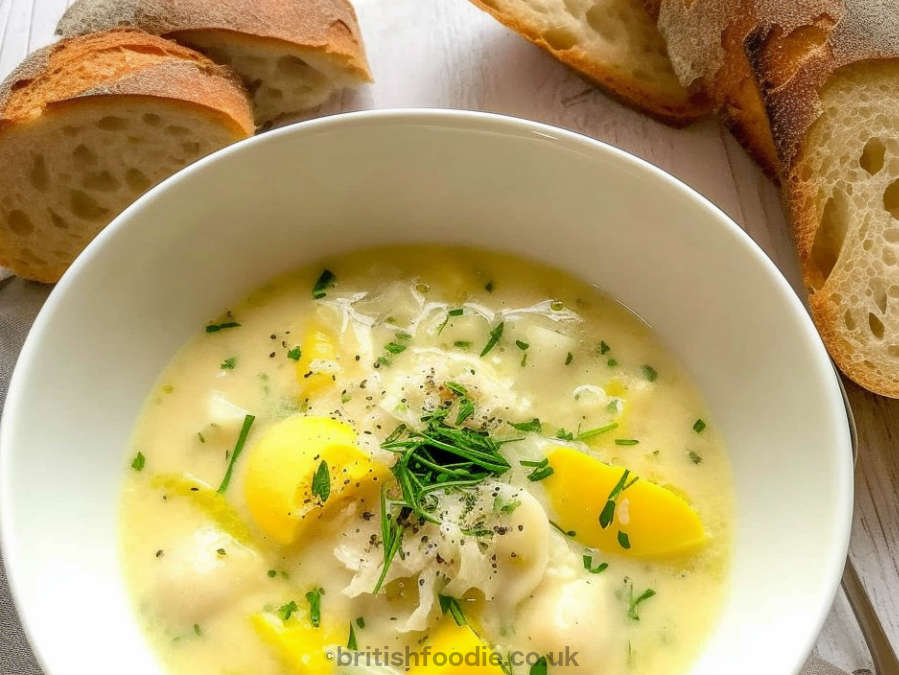 mary berry cullen skink scottish soup with leeks and potatoes served with bread