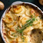 Creamy Potato Gratin with Sauteed Onions, Garlic and Herbs