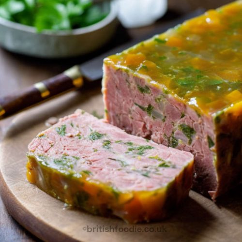 Ham hock terrine with apricots