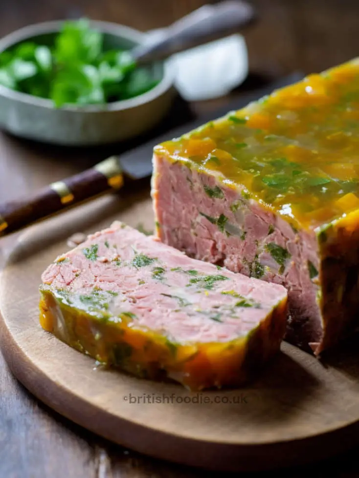 Ham hock terrine with apricots