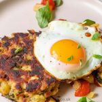 bubble and squeak with leftover veg and fried egg