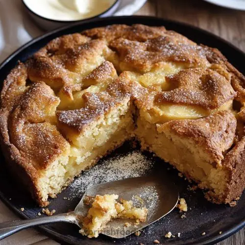 devonshire apple cake with side clotted cream