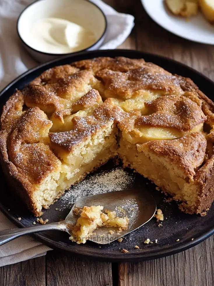 devonshire apple cake with side clotted cream