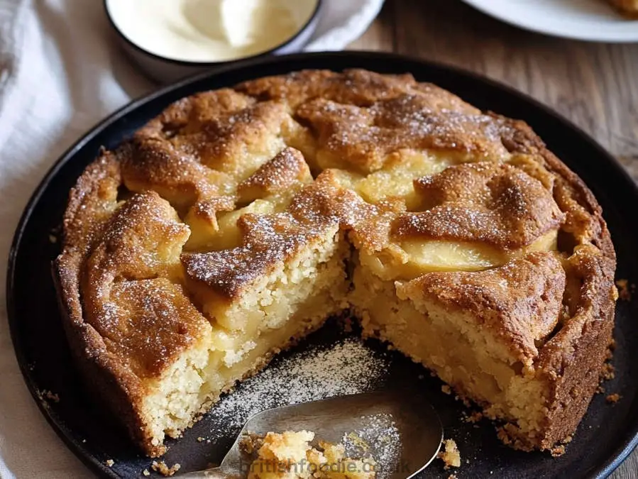 devonshire apple cake with side clotted cream